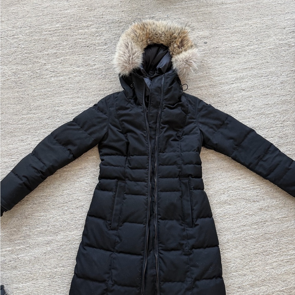 Canada Goose Pembina Black Label Coat with removable fur trim, size XS